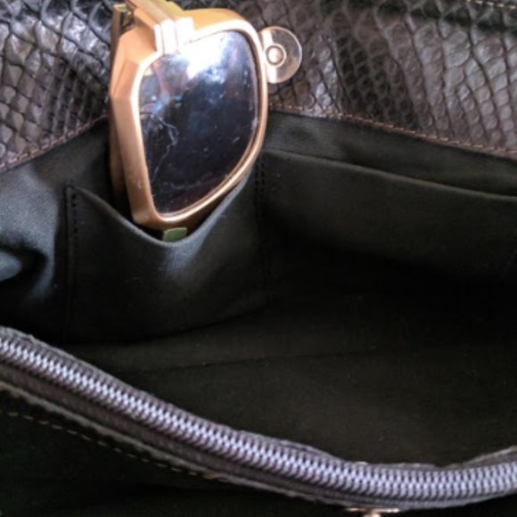 Roberta Gandolfi Genuine Leather Snake Print Bag - Picture 9 of 11